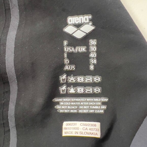 Arena Carbon Core FX Open Back Tech Suit Swimsuit Women’s 30 Black FINA Approved - Picture 8 of 12